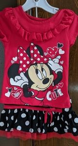 Disney Minnie 3T skirt and shirt